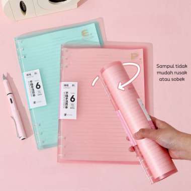Soft Cover 6 Ring Slim File Binder A5 - Buku Binder A5 - Binder 6 Lubang GREY