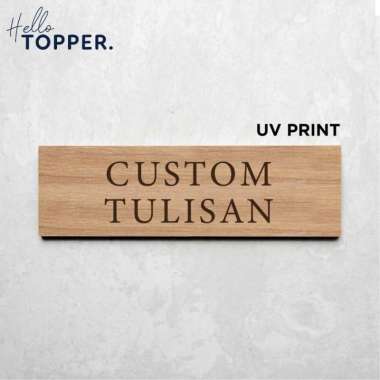 Custom Tulisan Sign Board UV Print Kayu - Kyoto Style 30x10