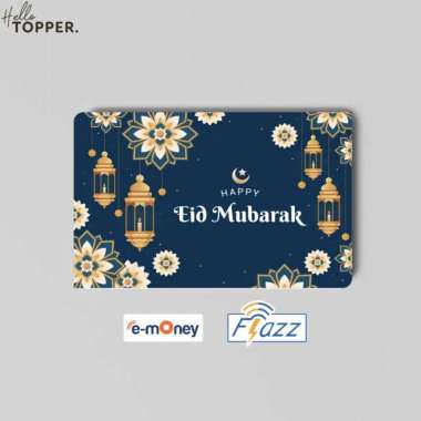 Custom Kartu Emoney Flazz EToll Lebaran Idul Fitri Ramadhan Biru Flazz