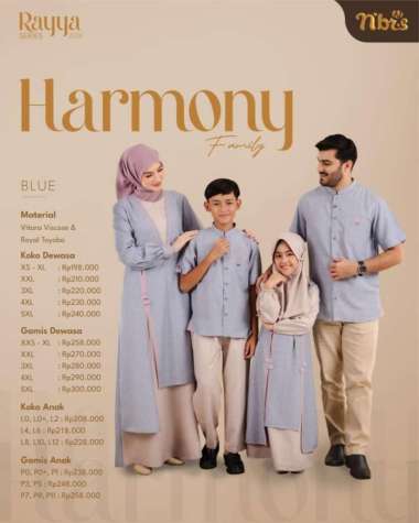 SARIMBIT NIBRAS TERBARU 2024 HARMONY BLUE GAMIS ANAK P.1