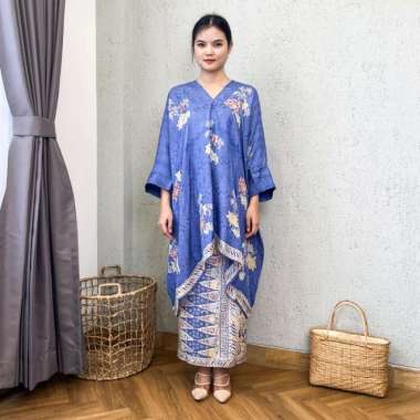 Lausboutique-Set Aruna-Seri Encim-One Set Batik Pesta Wanita Encim biru