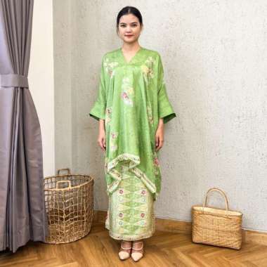 Lausboutique-Set Aruna-Seri Encim-One Set Batik Pesta Wanita Encim kiwi