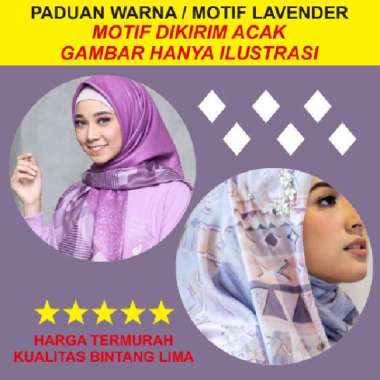Azara Jumbo Pounch Motif Segi Empat Syar'i Oskara Lasercut Bahan Voal 130x130 Lavender