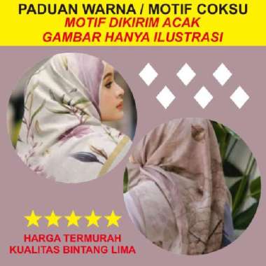 Azara Jumbo Pounch Motif Segi Empat Syar'i Oskara Lasercut Bahan Voal 130x130 Coksu