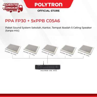 Polytron Sound System Sekolah Mushola Cafe Pengeras Suara Plafon - 5 Ceiling Mount Speaker PPB C05A0