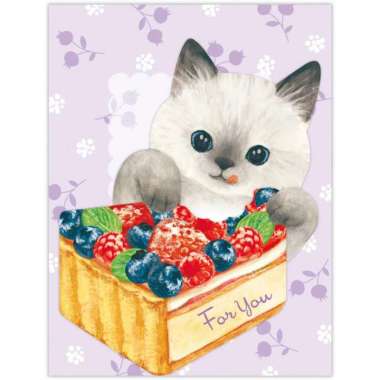 MINI GREETING CARD -HALLMARK -RAGDOLL- GOURMET CAT- MULTI-PURPOSE CARD- JP