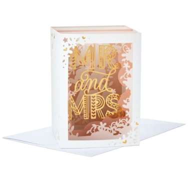 GREETING CARD- KARTU UCAPAN-HALLMARK- WEDDING- MR. and MRS. 3D POP- UP