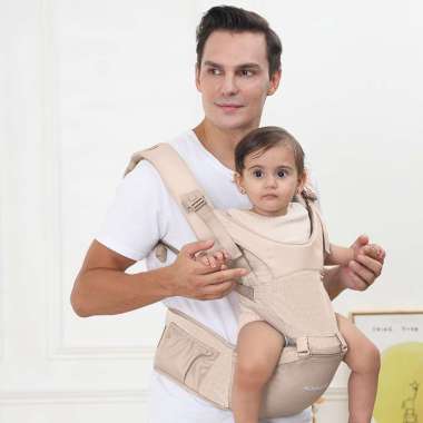 MOOIMOM Lightweight Hipseat Carrier | Gendongan Bayi SANDY CREAM
