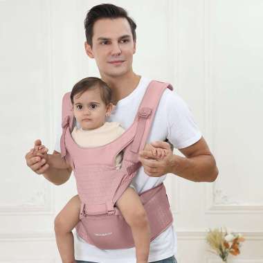 MOOIMOM Lightweight Hipseat Carrier | Gendongan Bayi PETAL BLUSH