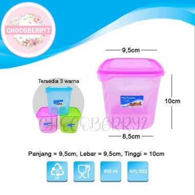 Toples ZAYN MUTIARA Warna Kotak 800ml Wadah Bumbu Sealware Dapur Kecil KMP Zayn 800ML HIJAU