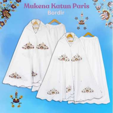 Mukena Katun Paris Bordir Premium – Warna Putih Dan Motif Menarik Motif 2