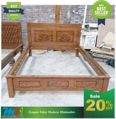 Dipan tempat tidur minimalis kayu jati ranjang dipan minimalis kayu 140x200