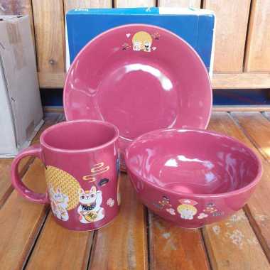 Piring Keramik Set Tebal Hadiah Souvenir Kado japan