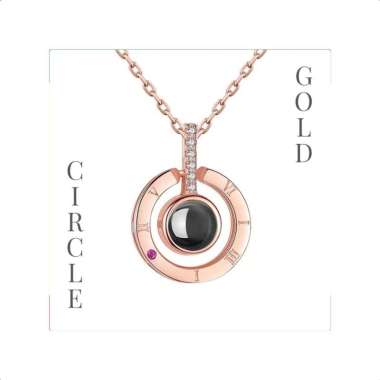 Goto Alexa Gift Box Bunga Mawar Kalung Liontin Kotak Kado Aesthetic CIRCLE GOLD