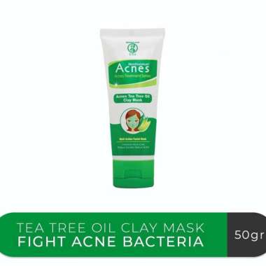 ACNES Tea Tree Oil Clay Mask Fight Acne Bacteria -Masker Untuk Kulit Berjerawat