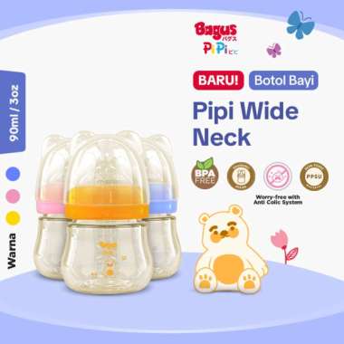 Bagus Pipi PPSU Wide Neck Baby Bottle 90 ml (S) - Botol Susu Bayi Pink