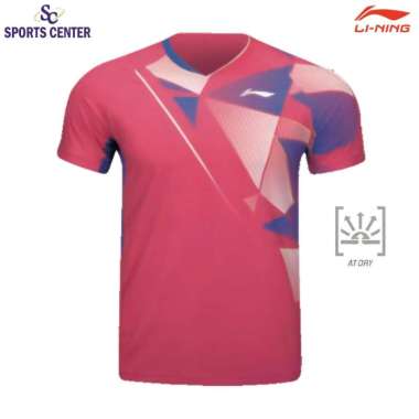 New Kaos / Jersey Badminton Lining ATDRY Player Series AAYU139-3 Pink Yarrow XL