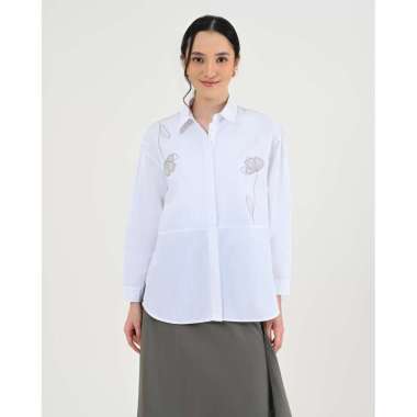 Geulis.id HAERIN SHIRT / KEMEJA WANITA M BROKENWHITE