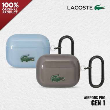Case Airpods Pro Lacoste Transparent Croc Logo Blue