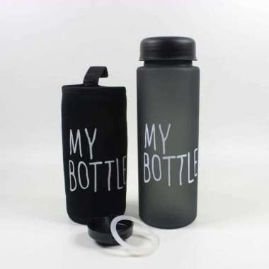NEW WARNA my bottle pouch busa /infused water/botol minum bahan plastik tritan Hitam