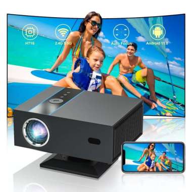 Proyektor Android Xnano X6 Smart Projector Android 4K Full HD 1080P Auto Focus putih