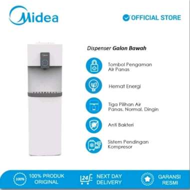 MIDEA YL 2036S Dispenser Galon Bawah Kompresor Anti Bacterial Low Watt YL2036S
