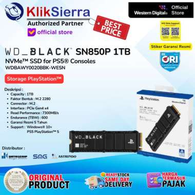 WD BLACK SN850P NVMe SSD for PS5 Consoles 1TB - WDBBYV0010BNC-WRSN - SSD External Storage PlayStatio