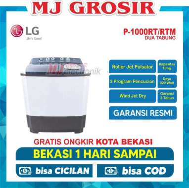 MESIN CUCI LG P 1000 RTM 10 KG 2 TABUNG LOW WATT