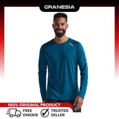 2XU Mens 2XU Mens Aero Long Sleeve MR6556AMS|Baju Olahraga Lari Lengan Panjang M