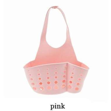 Rak Jaring Sponge Wastafel Cuci Piring Rak tambahan bak cuci piring Tempat sabun PINK