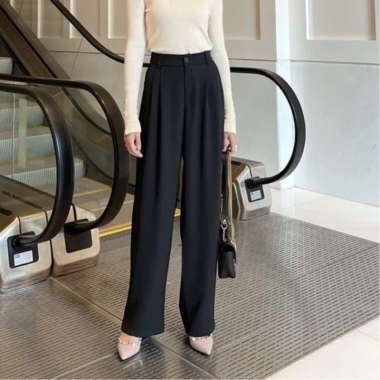 GONEGANI OFFICIAL - Celana Panjang Kantor Polos Lowee Pants Black