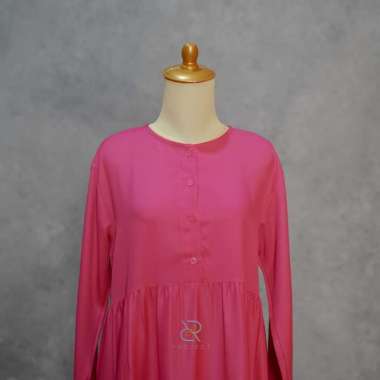 D&R PROJECT _ Acc KIRANIA DRESS || MAXI || FASHION MUSLIM WANITA || size S M L XL L PINK FANTA