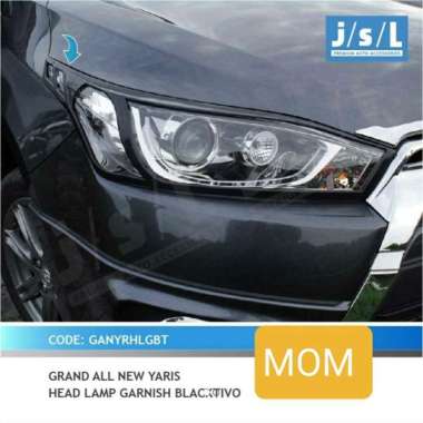JSL Garnish lampu headlamp depan hitam doff All New Yaris 2014-2018
