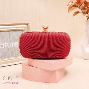 SLIGHT Clutch Tas Pesta Amaranth 4 Warna Merah
