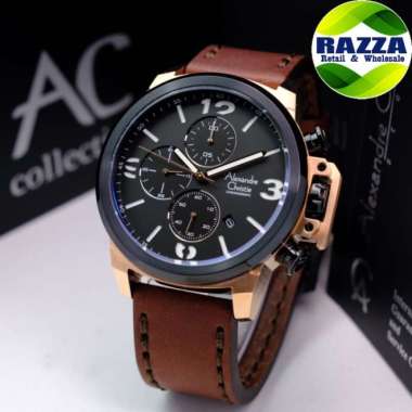 JAM TANGAN PRIA ALEXANDRE CHRISTIE AC 6280 AC6280 ROSEGOLD BROWN ORIGINAL