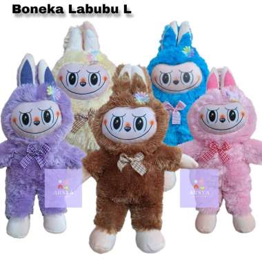 Boneka Labubu Tinggi 55CM Ukuran L Biru