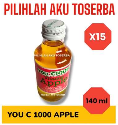 You C 1000 / YOU C1000 APPLE vitamin C 140ml - ( HARGA 15 Botol )