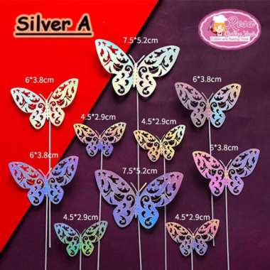 Topper Kupu-kupu Silver Motif A