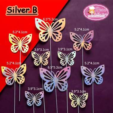 Topper Kupu-kupu Silver Motif B