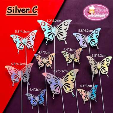 Topper Kupu-kupu Silver Motif C
