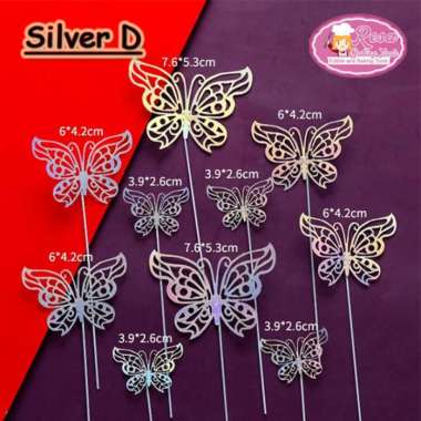 Topper Kupu-kupu Silver Motif D