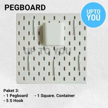 Wall Shelf Board Household Kitchen Storage Home Decor Pegboard PAKET - SET 3, Hitam Hitam