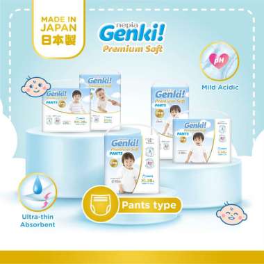 NEPIA GENKI Popok Bayi Pants Popok Celana Bayi Diapers Premium Soft M32 / L30 / XL26 / XXL18 / M58 /