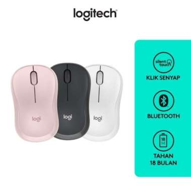Mouse Logitech M240 Wireless Bluetooth Silent Click Putih