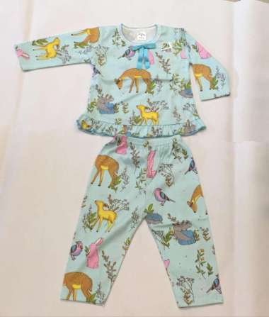 Cherry House Baju Tidur Bayi Piyama Anak size M//L//2-10 tahun Piyama Anak/ Baju Tidur Piyama Pita L