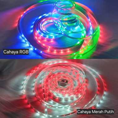 Lampu LED Strip Selang 2835 220V Cahaya RGB dan Merah Putih 10 Meter RGB