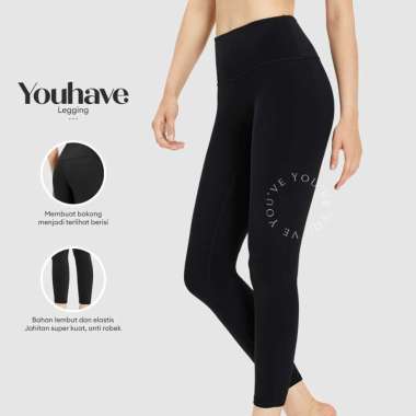 YouHave Celana Yoga Legging Celana Olahraga Panjang Wanita High Waist Gym Running Sport Celana Senam