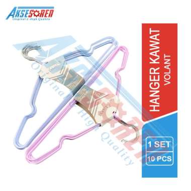 Aksesoren Gantungan Baju Besi Volant [1 Set/10 Pcs] / Hanger Pakaian Kawat / Cangkolan Jemuran Volan