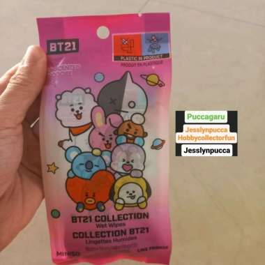 TISSUE BASAH MINISO X BT21 WET TISSUE ISI 10LEMBAR TISU BASAH WET WIPES KEMASAN SATUAN PRAKTIS BERSI