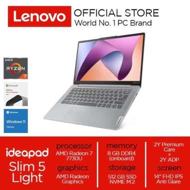 Lenovo IdeaPad Slim 5 Light 14ABR8 Ryzen 7 7730U 8GB 512GB W11 OHS PAKET A